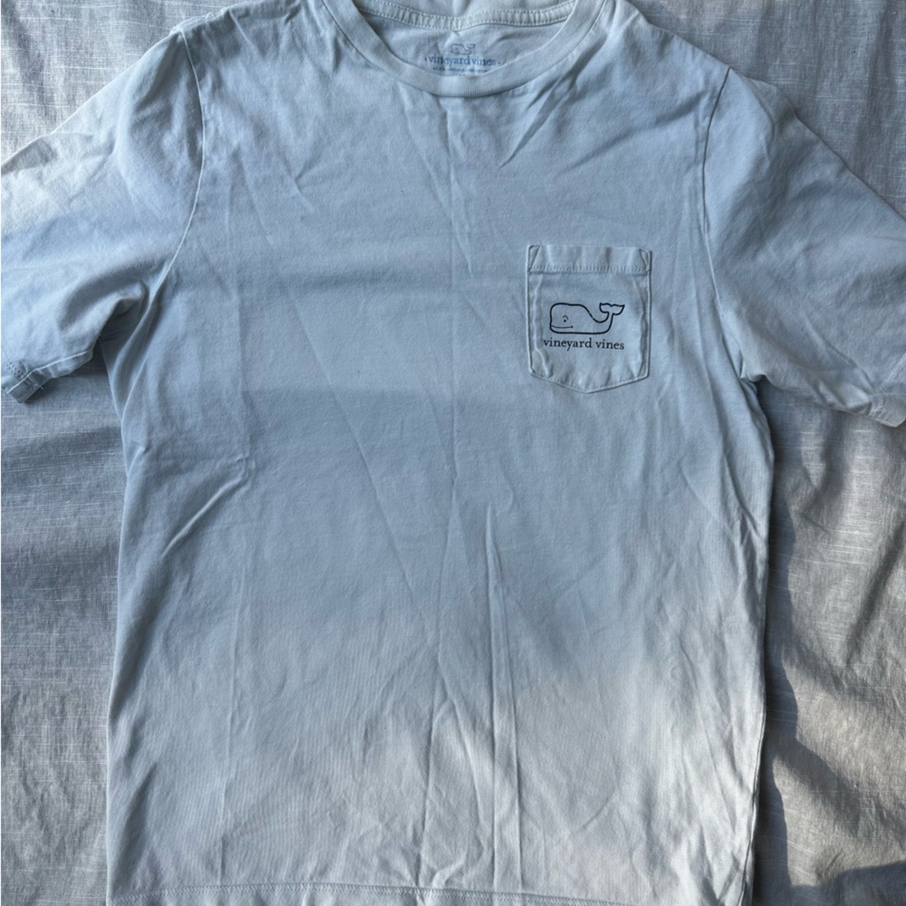 Vineyard Vines Light Blue Short Sleeve Pocket Tee with Whale Logo